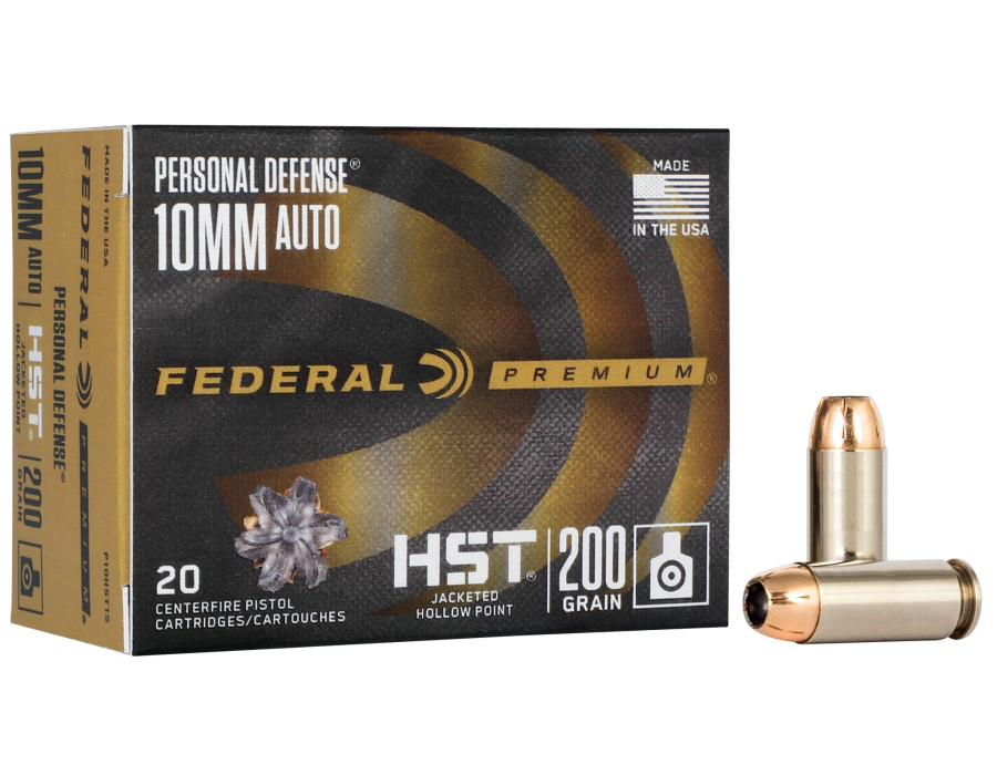 10mm Auto Federal Premium HST JHP 180gr / 11.66g (P10HST1S) 10mm Auto Federal Premium HST JHP 180gr / 11.66g (P10HST1S)