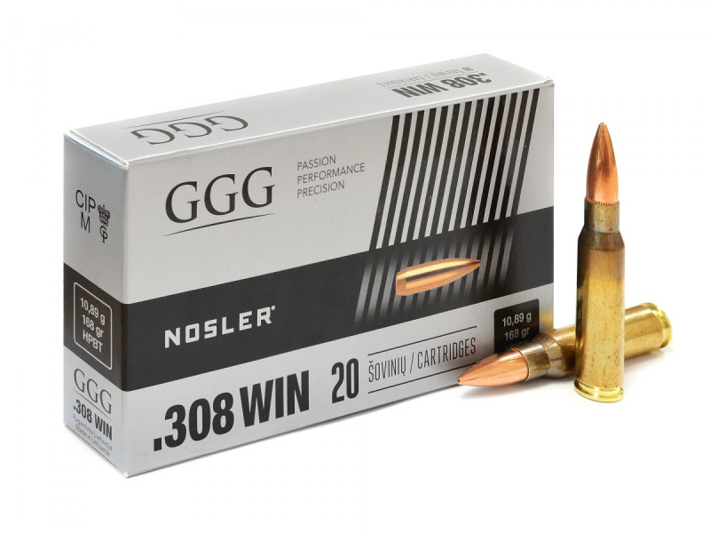 .308 Win. GGG HPBT Nosler 168gr/10,89g