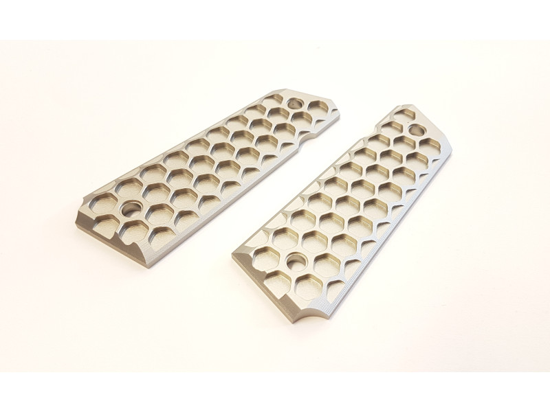Aluminum grips for 1911 BM62 silver