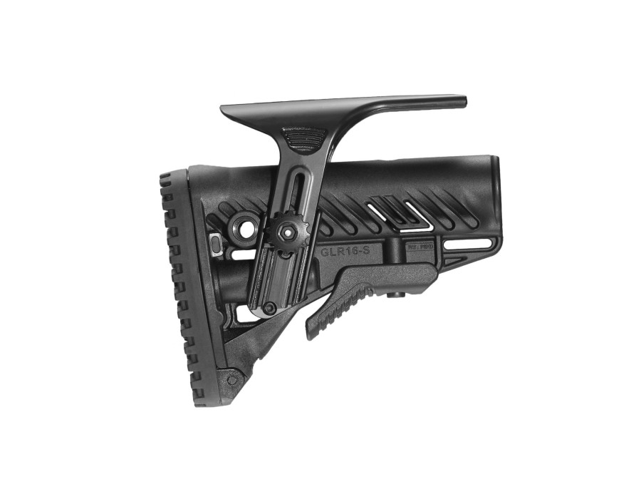 M4/AR15 Tactical Buttstock with Adjustable Cheek Rest GLR-16 CP - Black