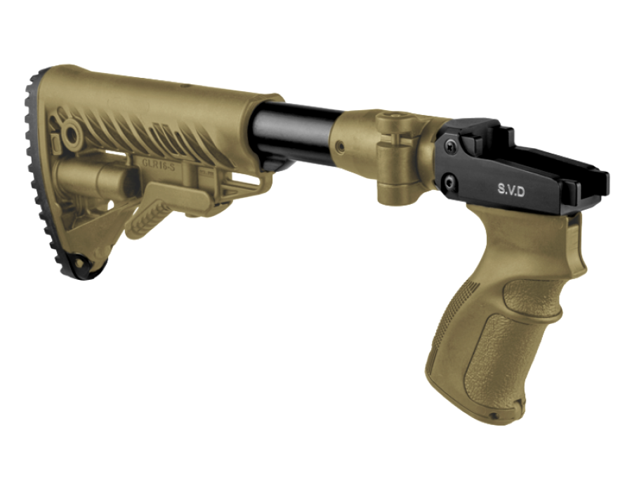 Pažba sklopná s rukoväťou FAB pre SVD - M4 piesková