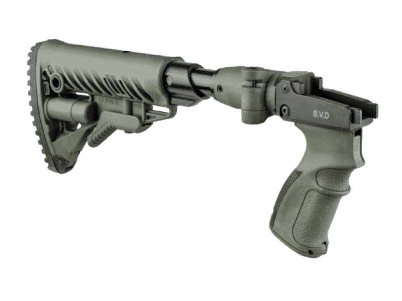 Pažba sklopná s rukoväťou a absorbérom FAB pre SVD - M4 zelená