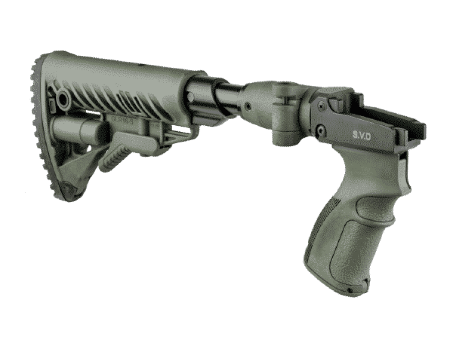 Pažba sklopná s rukoväťou a absorbérom FAB pre SVD - M4 zelená