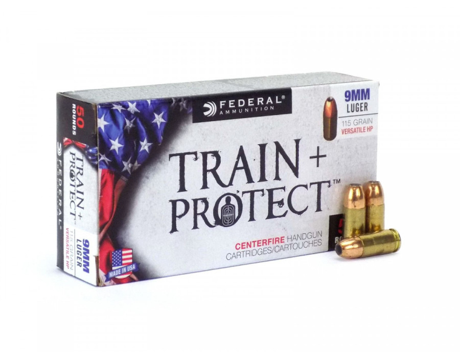 9mm Luger Federal Train+Protect 115gr/7,45g Versatile HP (TP9VHP1) 9mm Luger Federal Train+Protect 115gr/7,45g Versatile HP (TP9VHP1)