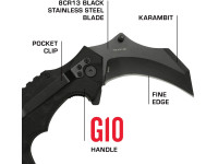 Mil-tec Messer G10 Karambit - schwarz