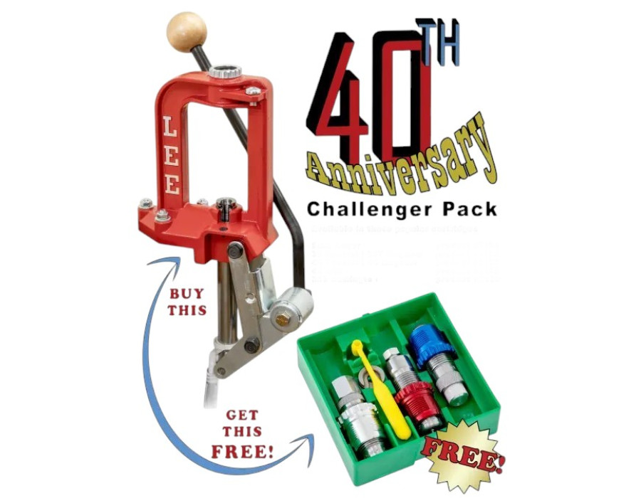 LEE CHALLENGER III .38spl/.357 Mag - 40th Anniversary Pack with Breech Lock Carbide 3-Die Set