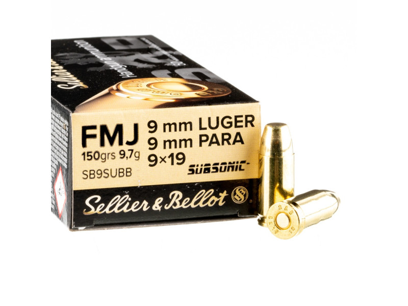 9mm Luger S&B FMJ Subsonic 150gr/9,7g