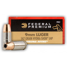 9mm Luger Federal Hydra-Shok JHP 147gr