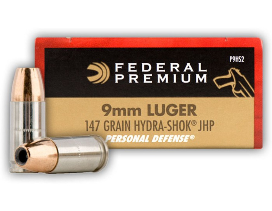 9mm Luger Federal Hydra-Shok JHP 147gr