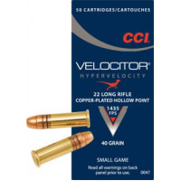 .22 LR CCI Velocitor HP 40gr/2,59g .22 LR CCI Velocitor HP 40gr/2,59g